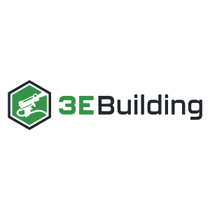 3E Building -logo valkoisella taustalla.