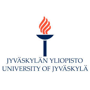 Jyväskylän yliopiston logo sinisellä ja punaisella liekillä.